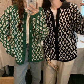 Long-sleeve Oversize Plaid Sweater