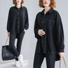 Stitching Shirt Black - One Size