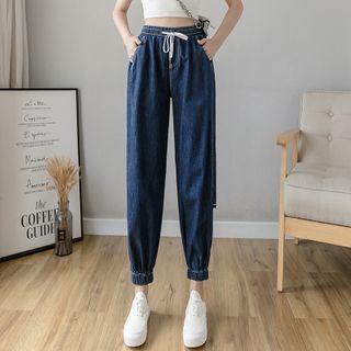 Denim Cutout Jogger Pants