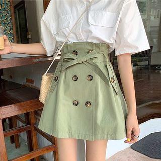 Double-breasted A-line Skirt / Sweatshorts