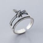 925 Sterling Silver Bee Layered Open Ring Ring - One Size