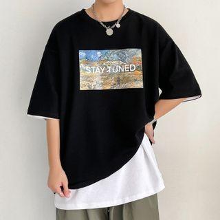 Painting Print Round Neck Top