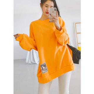 Tall Size Patch-trim Over-fit Sweatshirt