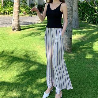 Striped Wide Leg Pants / Camisole Top / Set
