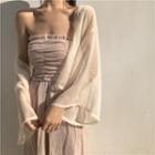 Strapless A-line Midi Dress / Light Jacket