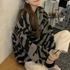 Zebra Fleece Pullover