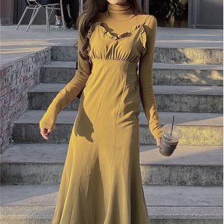 Turtleneck Top / Spaghetti Strap A-line Dress