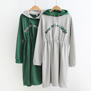 Long-sleeve Hooded Mock Two Piece Dress