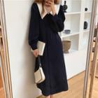 Peter Pan Collar Plain Shirt Dress