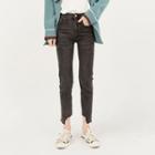 Cropped Asymmetric Straight-fit Jeans