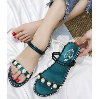 Faux Leather Accent Sandals