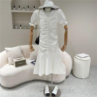 V-neck Ruched Mermaid Dress