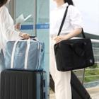 Zip-detail Contrast-trim Tote Bag