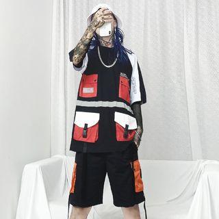 Pocketed Short-sleeve T-shirt / Cargo Shorts / Set