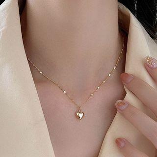 Heart Pendant Alloy Necklace Necklace - Gold - One Size