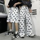 Couple Matching Star Print Straight Leg Pants / Shorts