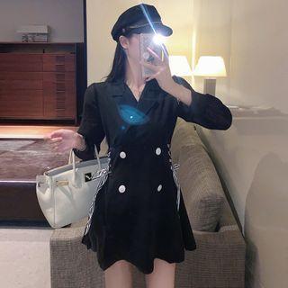 Double Breast A-line Blazer Dress