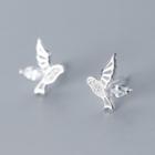 925 Sterling Silver Rhinestone Bird Earring 1 Pair - S925 Silver - One Size