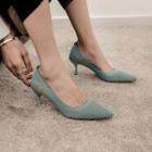 Fabric Pointed High-heel Pumps