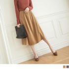 Slit-side A-line Chiffon Skirt
