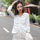 Long-sleeve Drawstring Top / Dress Pants / Pencil Skirt