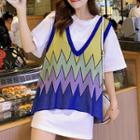 Elbow-sleeve T-shirt / Vest / Set