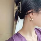 S925 Golden Hoop Earrings As Shown In Figure - One Size