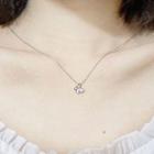 Alloy Butterfly Pendant Necklace Silver - One Size