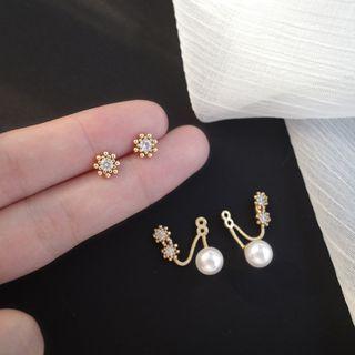 Alloy Star Faux Pearl Earring 1 Pair - Alloy Star Faux Pearl Earring - One Size
