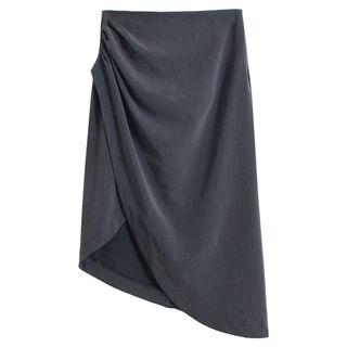 Asymmetric Ruched A-line Skirt
