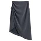 Asymmetric Ruched A-line Skirt