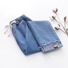 Rabbit Embroidery Straight-fit Jeans