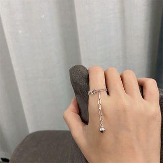 Bead Dangling Sterling Silver Ring 925 Silver - Silver - One Size