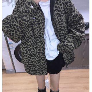 Leopard Print Cargo Jacket As Shown In Figure - One Size