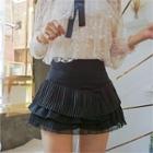 Inset Shorts Pleated-detail Skirt