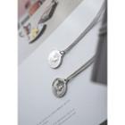 Coin-pendant Chain Necklace Matte - Silver - One Size