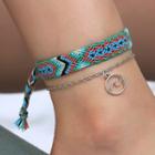 Metal Sea Wave & Woven Layered Anklet 01 - 4255 - One Size
