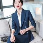 Double-breasted Blazer / Straight Leg Pants / Shirt / Set