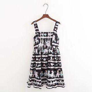 Sleeveless Tie-back Printed Dress