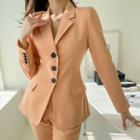 Single-breasted Flap Blazer With Belt