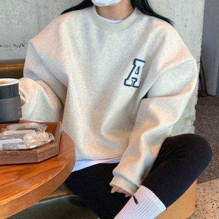 A Embroidered Sweatshirt Melange Gray - One Size
