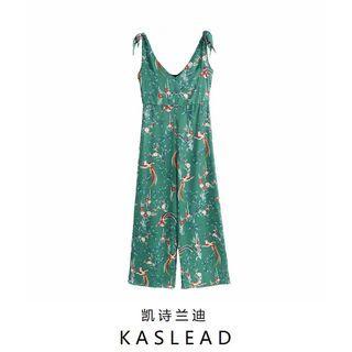 Sleeveless Floral Cropped Jumpsuit