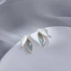 Leaf Alloy Earring 1 Pair - White - One Size