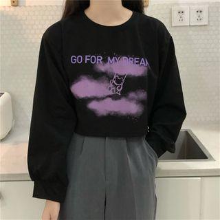 Long-sleeve Letterig T-shirt