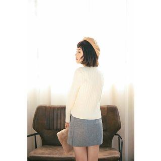 Slit Front A-line Skirt