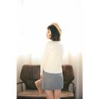 Slit Front A-line Skirt