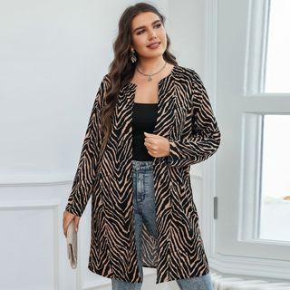 Print Open Front Jacket