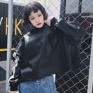 Faux-leather Loose-fit Top