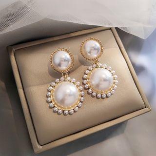 Faux Pearl Dangle Earring 1 Pair - E1957 - Gold - One Size