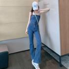 Strappy-back Boot-cut Denim Jumpsuit